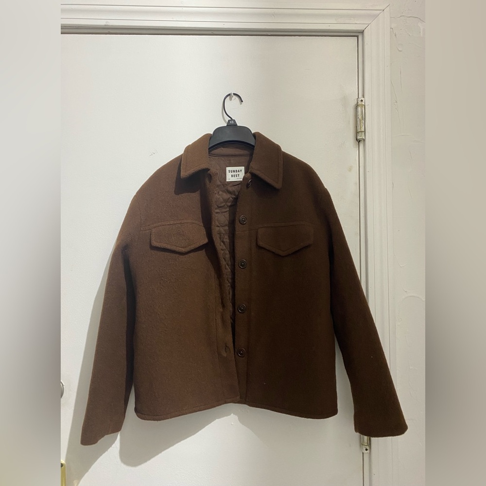 Aritzia wool shirt jacket